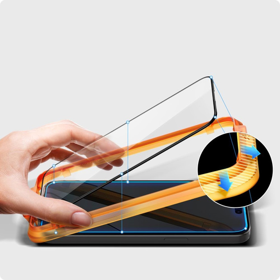Spigen Szkło Hartowane do iPhone 15 Plus, ALM Glass FC (2 sztuki), Czarne