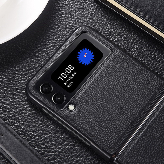 Etui Litchi Leather do Samsung Galaxy Z Flip 4, Black