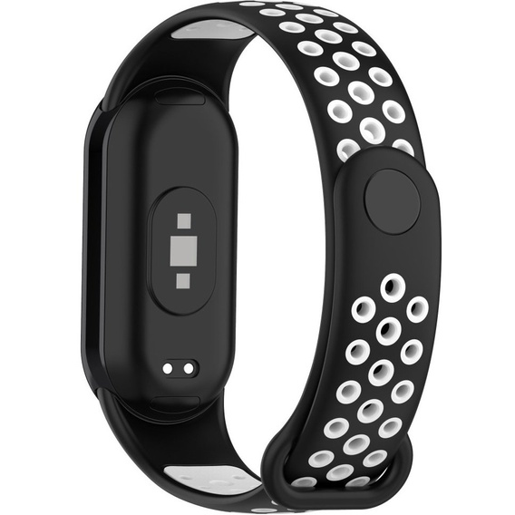Pasek Silikonowy do Xiaomi Smart Band 10 / 9 / 8, Czarny / Biały