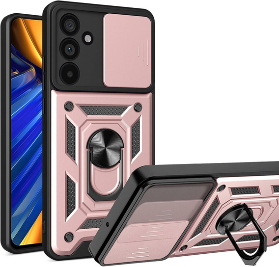 Etui pancerne do Samsung Galaxy M55 5G, CamShield Slide, różowe