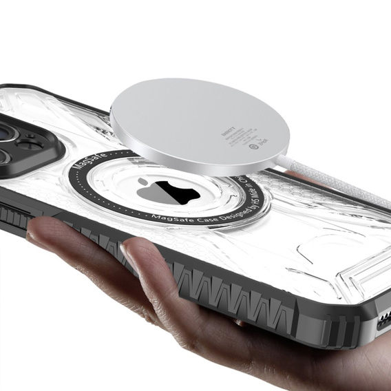 Etui Dropproof do MagSafe do iPhone 15 Pro Max, czarne / przezroczyste