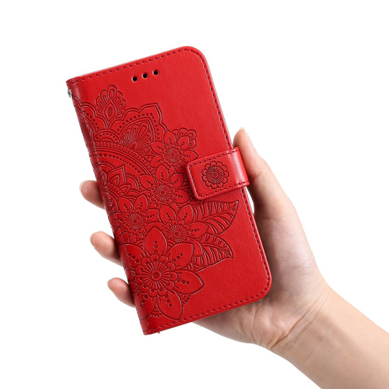 Etui z klapką do Samsung Galaxy A53 5G, Mandala Flower, czerwone