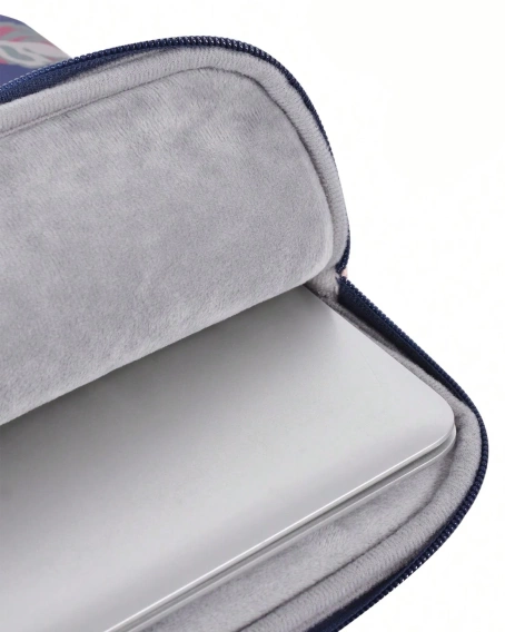 Torba na Laptopa 13" z Nadrukiem Różanym i Uchwytem - Granatowa
