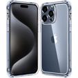 Etui do iPhone 15 Pro, Anti-Shock, przezroczyste + Szkło 9H