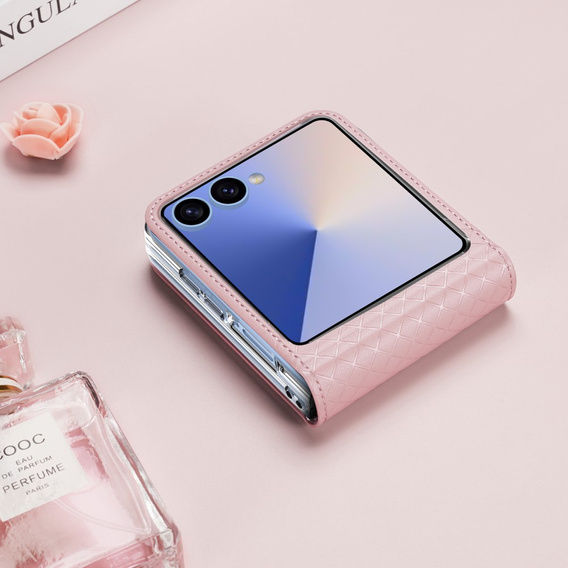 Etui Dux Ducis Bril Series do Samsung Galaxy Z Flip7 5G – różowe, skórzane