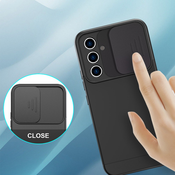 Etui do Samsung Galaxy A54 5G, ERBORD Cam Slider, czarne + Szkło hartowane