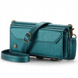 Etui CASEME do Samsung Galaxy S24 FE, RFID Leather Wallet, z paskiem na ramię, zielone