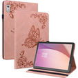 Etui do Lenovo Tab M9, Wallet Pen Slot, butterflies, różowe