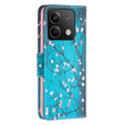 Etui z klapką do Xiaomi Redmi Note 13 5G, Wallet, Sakura niebieskie