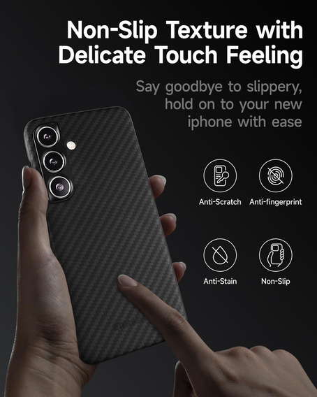 Etui do Samsung Galaxy S24, ERBORD Full Kevlar, do MagSafe, czarne