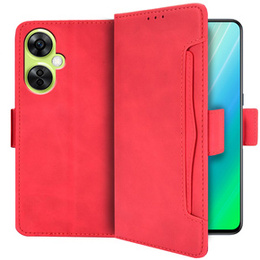 Etui z klapką do OnePlus Nord CE 3 Lite 5G, Card Slot, czerwone