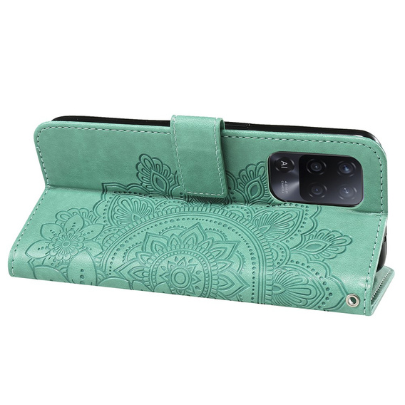 Etui z klapką do Oppo Reno5 Z / A94 / A95 5G, Mandala, zielone