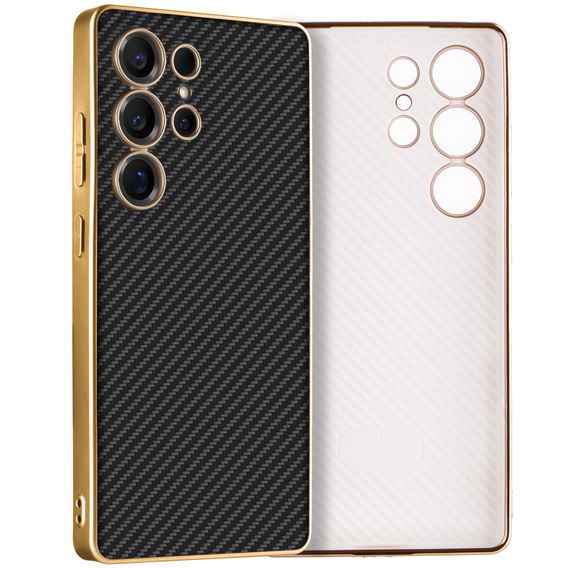 Etui do Samsung Galaxy S25 Ultra, GKK Leather, carbon czarne