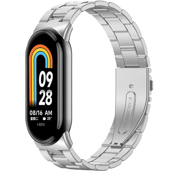 Bransoleta Stalowa do Xiaomi Smart Mi Band 8 / Xiaomi Smart Mi Band 9, Srebrna