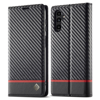 Etui z klapką do Samsung Galaxy S25, Carbon LC.IMEEKE, czarne