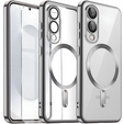 Etui do Samsung Galaxy S25 Edge, Electro MagSafe, srebrne + Szkło na ekran