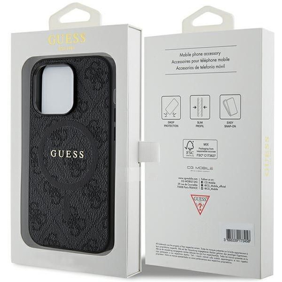 Etui GUESS do iPhone 14 Pro, 4G Ring Classic Logo, czarne