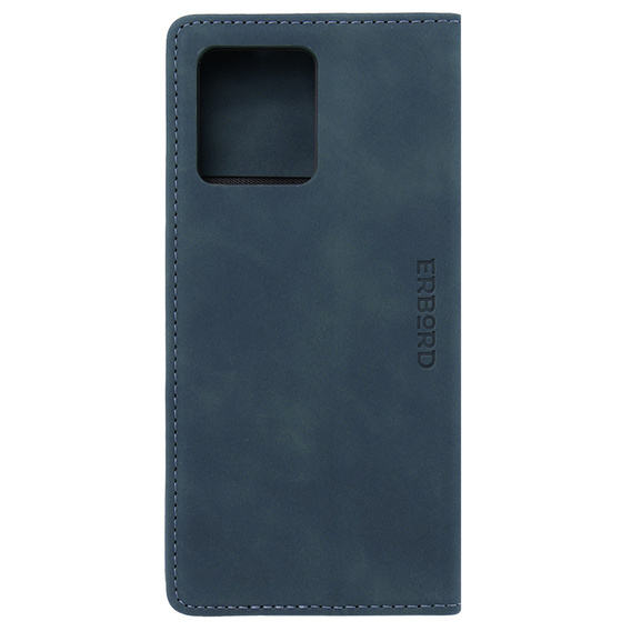 Etui do Motorola Edge 40 Neo, ERBORD Vintage portfel z klapką, niebieskie