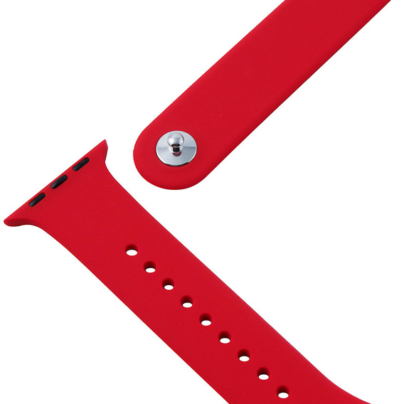 Pasek Silikonowy do Apple Watch 1/2/3/4/5/6/7/8/9/10/11/SE Ultra 1/2/3 42/44/45/46/49mm, Czerwony