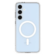Etui z MagSafe Spigen do Samsung Galaxy S24 FE, Ultra Hybrid, przezroczyste / białe + Szkło Hartowane 9H
