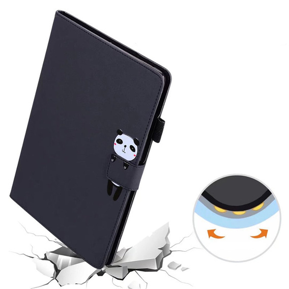 Etui do iPad 10.2" 2021/2020/2019 (9/8/7 gen.), z klapką, animal, czarne