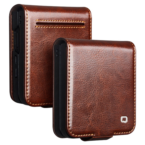 Skórzane etui portfelowe do Samsung Galaxy Z Flip7 z funkcją podstawki – elegancka ochrona