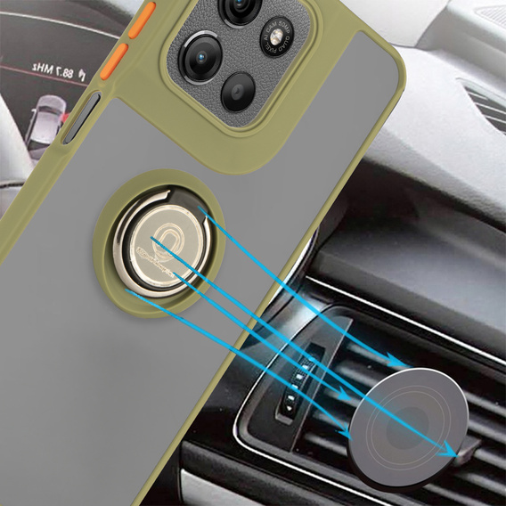 Etui do Motorola Moto G15 / Motorola Moto G15 Power, Frosted Ring, zielone