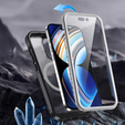 Etui do iPhone 15 Pro Max, Pancerne Full Protect 360° do MagSafe, szkło na ekran, czarne