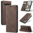 Etui CASEME do Google Pixel 7 Pro, Leather Wallet Case, brązowe