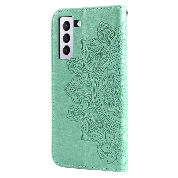 Etui z klapką do Samsung Galaxy S21 FE, Mandala, zielone