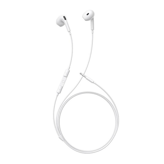 Baseus Encok HZ19 – słuchawki douszne z mikrofonem mini jack 3,5 mm białe