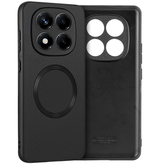 Etui do Xiaomi Redmi Note 14 Pro 5G, Leather Hybrid MagSafe, czarne