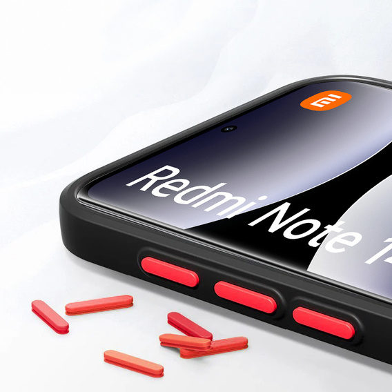 Etui silikonowe do Xiaomi Redmi Note 14 Pro 5G / Xiaomi Poco X7 5G, z ochroną aparatu, przezroczyste / czarne