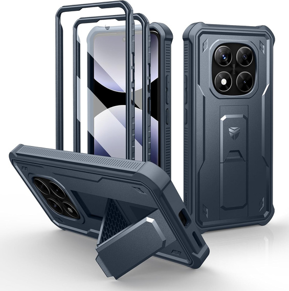 Dexnor wytrzymałe etui do Xiaomi Redmi Note 14 Pro 5G / POCO X7 5G z podstawką - niebieskie