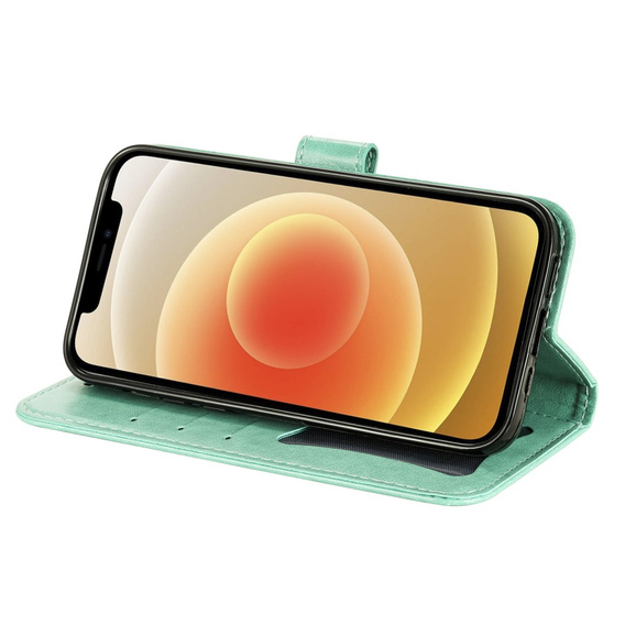 Etui portfelowe z motywem kwiatowym do Honor 400 Lite – Zielone