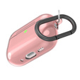 Etui silikonowe do AirPods Pro 3 z karabińczykiem, przezroczyste / różowe