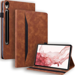 Etui do Samsung Galaxy Tab S10 FE+ Plus, Classic, z miejscem na rysik, brązowe