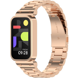 Bransoleta Stalowa do Xiaomi Smart Band 9 Active / Xiaomi Redmi Band 3, Różowa rose gold