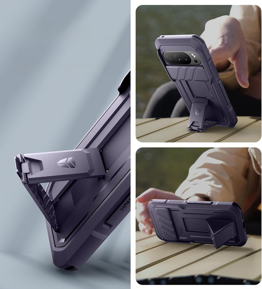 Etui pancerne do Google Pixel 10 Pro XL, Dexnor Full Body (Two Frames) - fioletowe