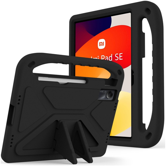 Etui dla dzieci do Xiaomi Redmi Pad SE 11", dziecięce z uchwytem, Czarne