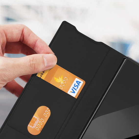 Etui Dux Ducis Bril Series do Samsung Galaxy Z Fold7 5G – czarne, skórzane, z funkcją podstawki
