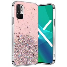 Etui do Xiaomi Redmi Note 10 5G / Poco M3 Pro 5G, Glittery, jasnoróżowe