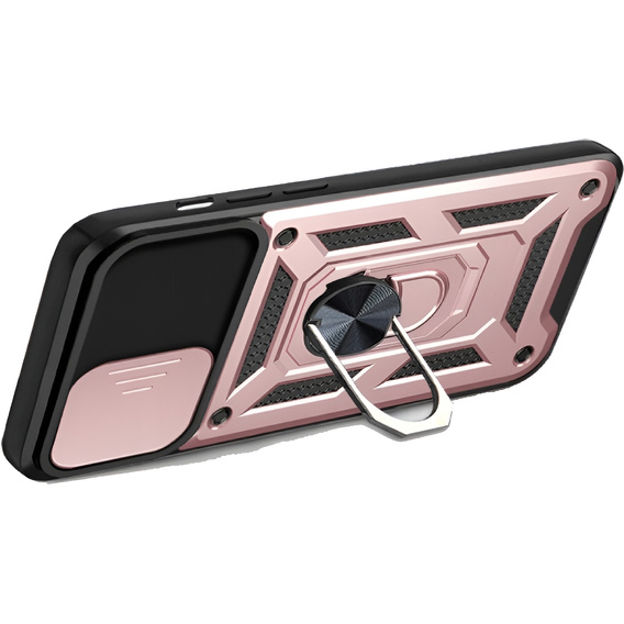 Etui pancerne do iPhone 16E, CamShield Slide, różowe + Szkło Hartowane 9H