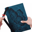Etui do Samsung Galaxy Tab S10 Lite / S10 FE / S9 FE, Wallet Pen Slot, butterflies, Niebieskie