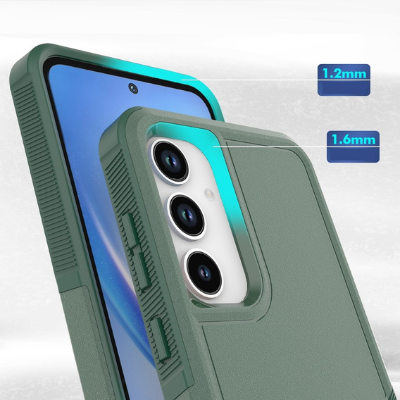 Etui pancerne do Samsung Galaxy A35 5G, Dual Shockproof, ciemnozielone