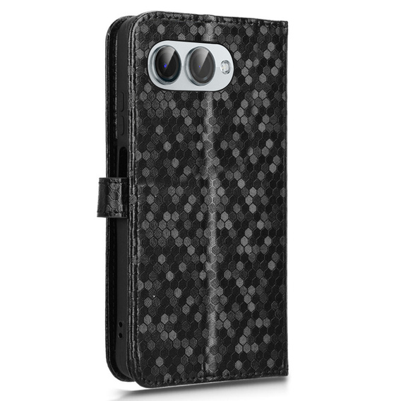 Etui z klapką do T Phone 3 5G, Wallet Rhombus, czarne