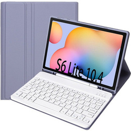 Etui z klawiaturą do Samsung Galaxy Tab S6 Lite 10.4" 2020/2022/2024, Pen Slot, fioletowe