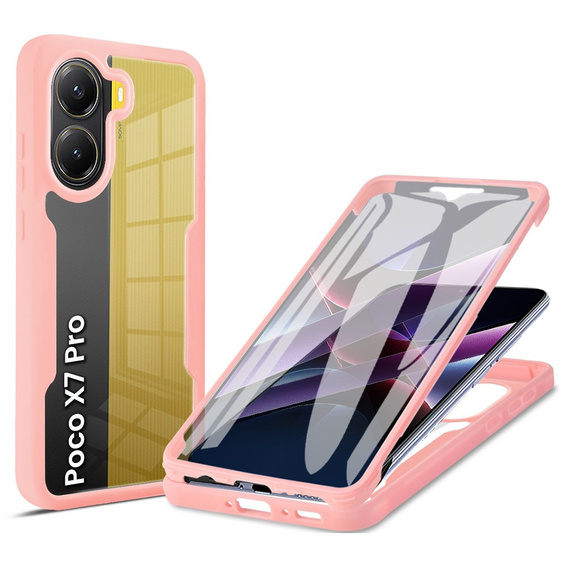 Etui do Xiaomi Poco X7 Pro 5G, Shockproof, z folią, różowe