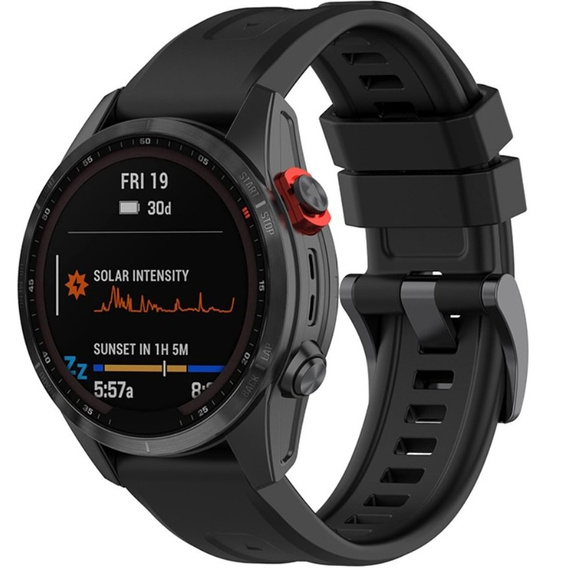 Pasek Silikonowy QuickFit 20mm do Garmin Fenix 5S/6S/7S/ 8 43mm, Czarny