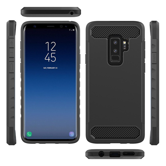 Etui do Samsung Galaxy S9+ Plus, Hybrid Armor Carbon Cover, czarne